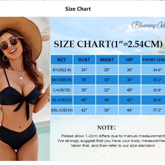 NWT Blooming Jelly High Waisted Bikini Tie Knot High Rise 2 Pcs Size Medium - Picture 5 of 5